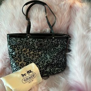 Coach Animal Print Handbag w/dust cover.